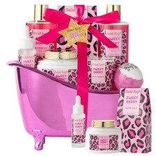 Mothers Day Gifts for Women, Bath and Body Gift Basket Set 8 Pieces Set, pink