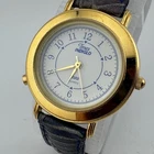 Vintage Timex Indiglo Quartz Watch Women Gold Tone Leather Analog New Battery