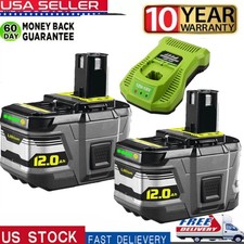 For RYOBI P108 P107 12.0AH Li-ion Battery /Charger 18V One Plus High Capacity