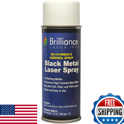 Brilliance Laser Inks 12 Oz Black Laser Marking Spray - Permanent, High-Contrast