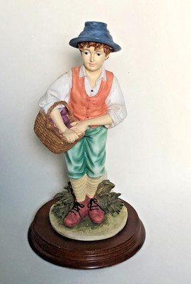 Vintage 10'' große Leonardo Collection ''Gathering Fruit'' Figur Ornament 1988