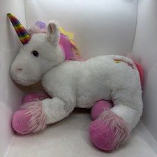 ANIMAL ALLEY Toys R Us 2017 White Pink 18  Unicorn Jumbo Plush Shooting Star RARE