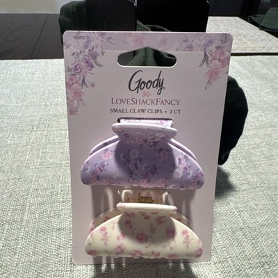 Love Shack Fancy clips  X Goody PINK PURPLE Small Claw Set Hair Clip Bundle