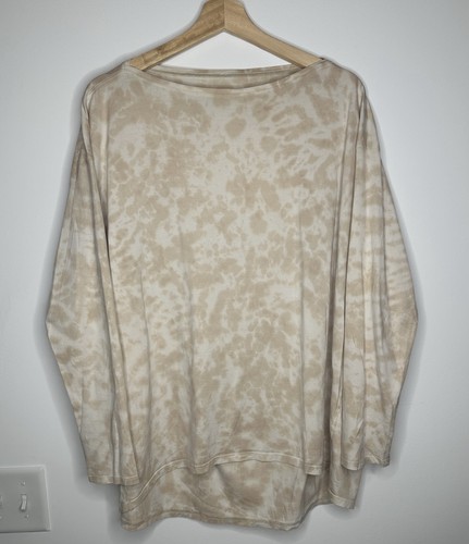 Lululemon Back in Action Long Sleeve T-shirt Tee Size 14 Khaki Tie Dye