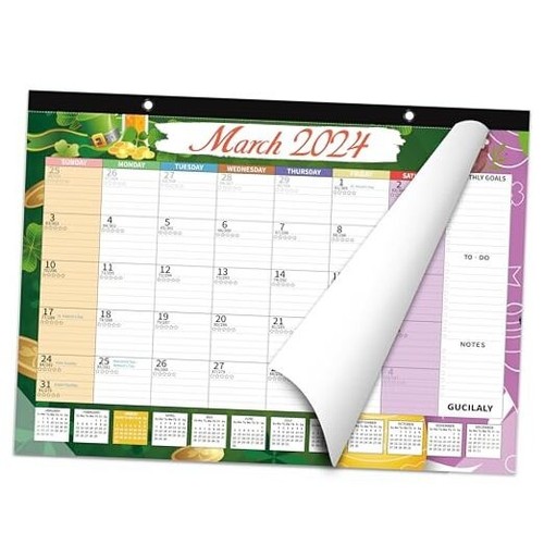 Desk Calendar 2024-2025 - March 2024 - Jun 2025, 16 Monthly Desktop/Wall JAN 01