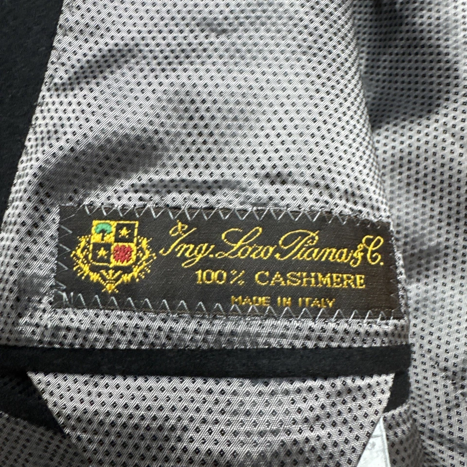 Loro Piana 夹克男式 44L 黑色 100% 羊绒 3 纽扣西装外套运动外套意大利 — 第 4/4 张图片
