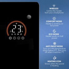 Image of Baridi Electric Glass Panel Heater 1000W Wi-Fi Enabled Black DH135
