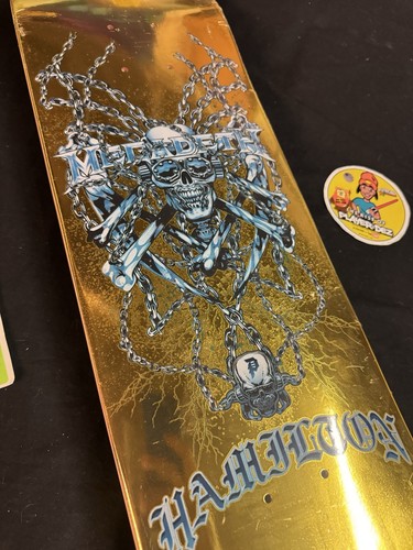 RARE UNRELEASED GOLD Paul Rodriguez Exclusive Megadeth Primitive Skateboard Deck - Picture 7 of 9