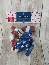 New! 12 Patriotic Glitter Ice Pops Popsicles Vase Bowl Filler Scatter Decor USA 