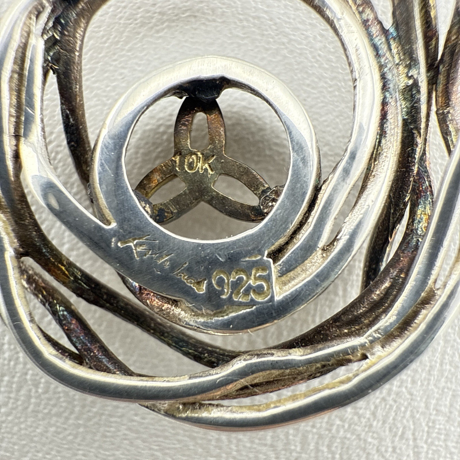 Keith Jack Necklace Celtic Cradle of Life Sterling Silver 10K Trinity Knot $290