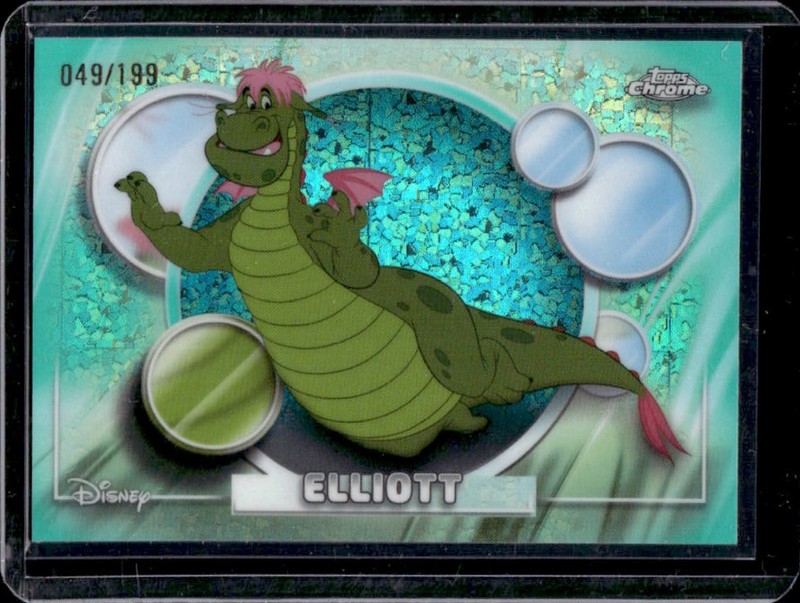 2026 Topps Chrome Disney Elliott Aqua Mini-Diamond Refractor #/199 Pete's Dragon