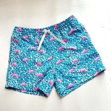 Chubbies The Domingos Flamingos Boys Swim Trunks Youth M 10/12 Mesh Lined
