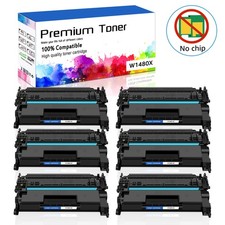 6PK 148X W1480X Toner Cartridge for HP LaserJet Pro 4001n MFP 4101fdw NO CHIP