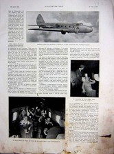 Original Old Vintage Print Monoplan Air-Stewardess Aviation Avion French 1934