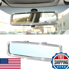 BLAU GRUN Bling Rhinestone Car Rear View Mirror Clip-On, Crystal HD 80 Character