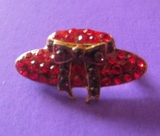 RHS Red Hat Society  Lady Red Rhinestone Pin Brooch Jewelry