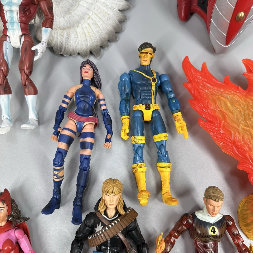 Lote de 7 bonecos colecionáveis Toy Biz Marvel Legends X-Men Phoenix Cyclops Angel 6" - Imagem 4 de 4