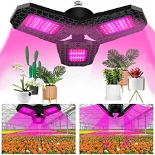 Foldable E26 Led Grow Light Full Spectrum Lamp for Hydroponics Plant Veg Flower