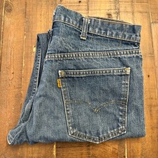 VTG Levi's 505 Orange Tab Denim Jeans Men's 34x31.5 Blue USA Mid 80's READ