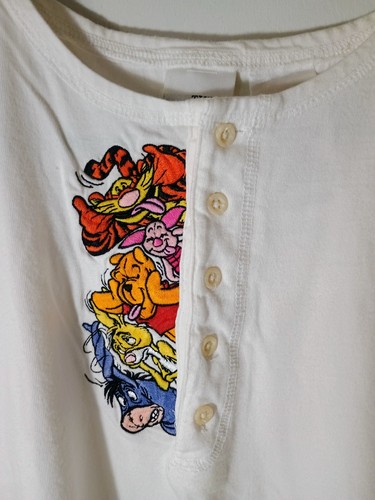 The Disney Store Winnie the Pooh Tigger Piglet Embroidered Henley T Shirt M - Picture 3 of 8