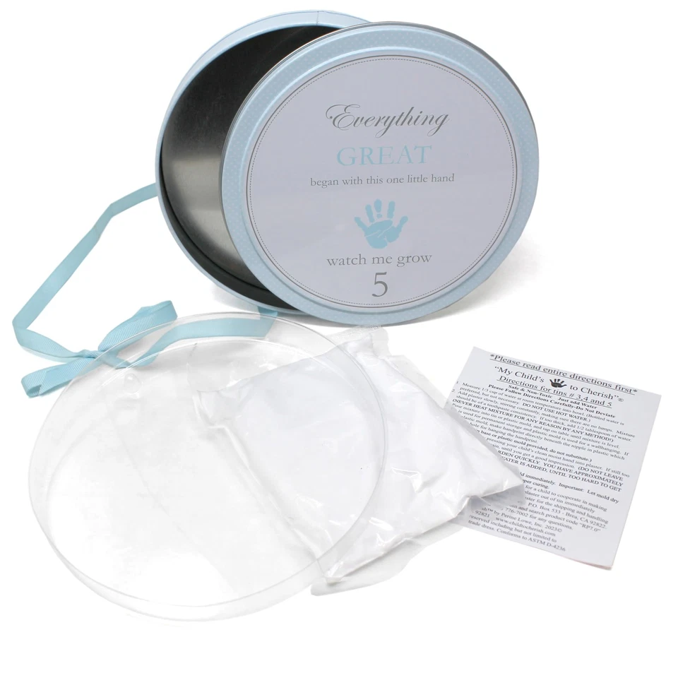 Kit de Huellas de Mano Azul Bebé Torre del Tiempo para Primeros Cinco Años Gran Regalo Foto 2 de 4