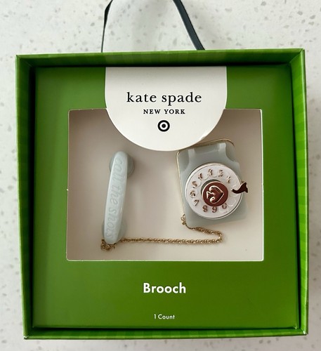 Kate Spade x Target Brooch Telephone Rotary Spins New York Pin 2025 Jewelry Blue - Picture 5 of 9