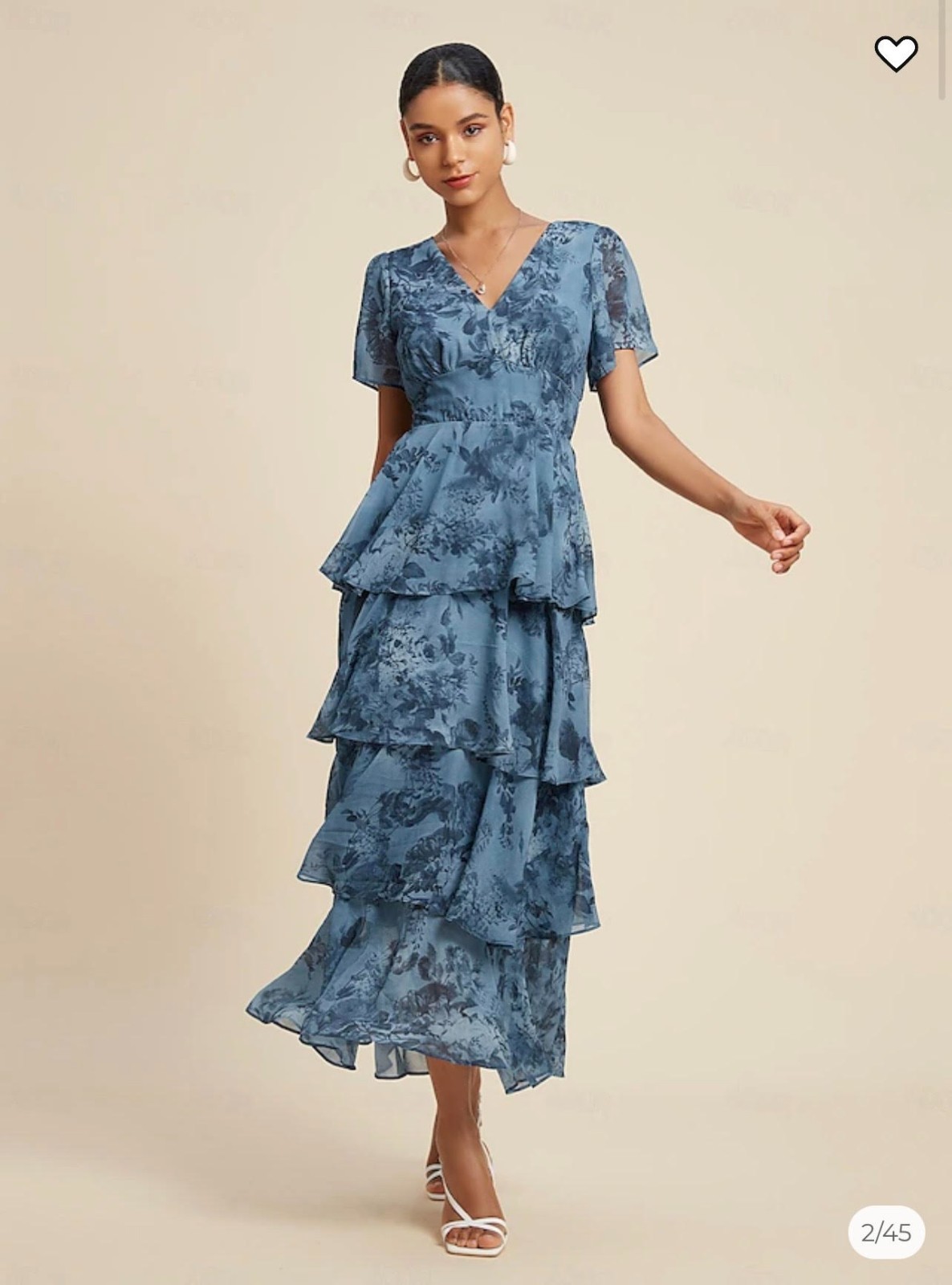 Ador floral bloom flowy chiffon tiered maxi dress #15814645