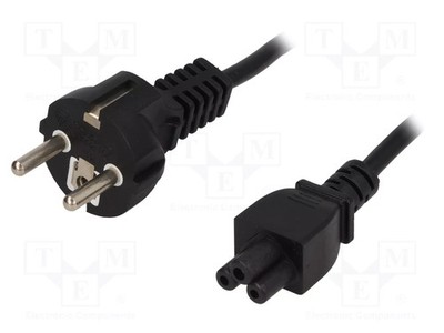 CEE 7/7 (E/F) Stecker,IEC C5 weiblich PVC 3x0,75mm2 Kabel