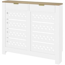 HOMCOM Heater Cover with Flip Drawer and Top Shelf 108 x 19 x 95.5 cm White