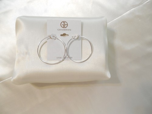 Giani Bernini 1- 3/4" Sterling Silver Hoop Earrings Y490 $110 - Picture 5 of 6