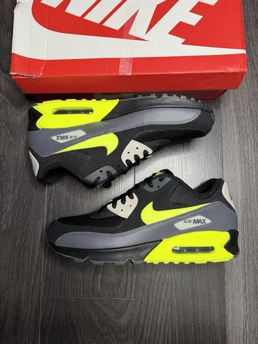 Nike Air Max 90 Grigio Scuro Nero Volt 2018 AJ1285 015 Uomo UK 10