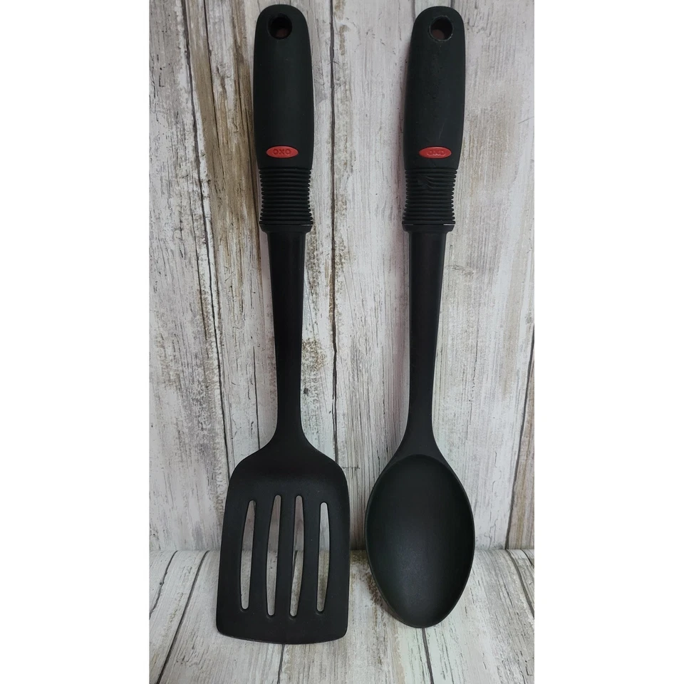 OXO Black Utensil Set Slotted Spatula Serving Spoon Kitchen Gadgets - Image 2 of 4