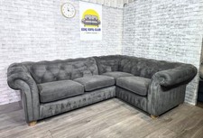 DFS Chesterfield  Style Grey Corner Sofa - DELIVERY AVAILABLE!       