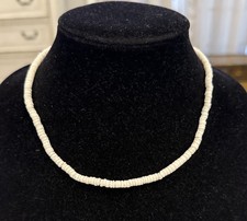 Vintage Boho White Shell Beaded Choker Collar Statement Necklace