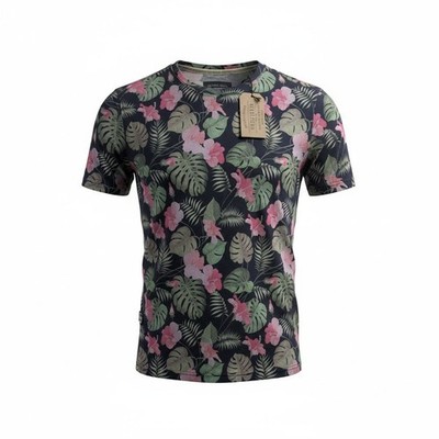 REDFIELD T-Shirt Kurzarm Gr. XL/54 dark denim Hibiscus Hawaii navy