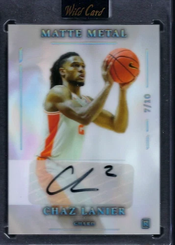 Chaz LANIER 2025 Wild Card Matte METAL AUTO #'d 7/10 RC DETROIT PISTONS
