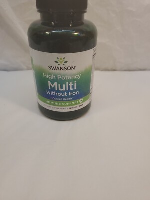 Swanson Multi Without Iron 120 Softgels Boron Silica Biotin Zinc Selenium Vit E