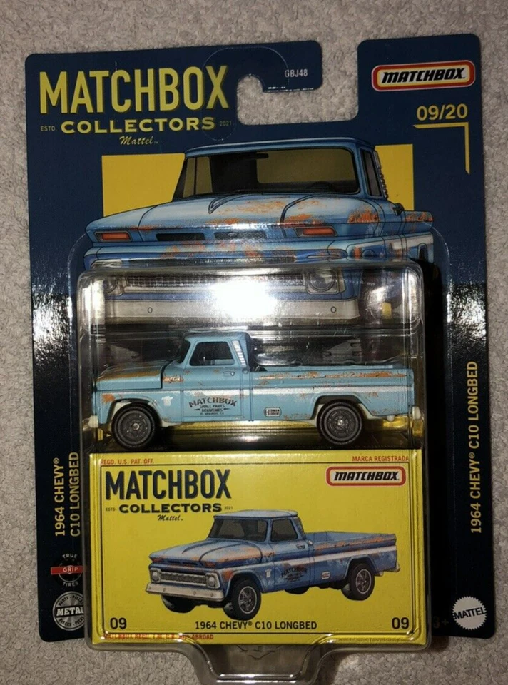 Chevy C10 2022 Matchbox Collectors #09 1964 platón largo azul claro brigada | FSC Foto 3 de 3