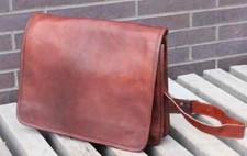 21 " Capra Cuoio Pelle Uomo Messenger Laptop Handmade Valigetta Cartella Vintage