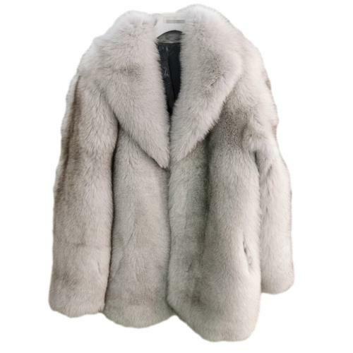 Mens Coat Lapel Faux Fox Fur Furry Parka Thicken Jacket Loose Overcoat Winter - Picture 14 of 14
