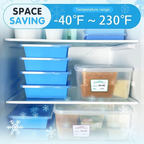 2 Cup Silicone Freezing Tray With Lid Easy Meal Prep Container 4 Pack Blue New - Picture 6 of 7