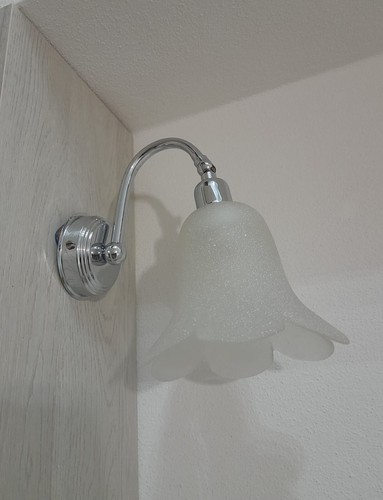 Applique moderna in metallo cromato e vetro specchio bagno parete a muro 1 LUCE - Imagen 10 de 13