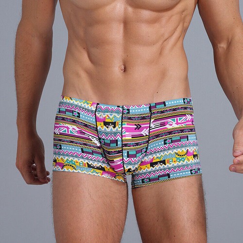 Ropa interior para hombre calzoncillos boxer cintura expuesta estampada verano pantalones de natación - Imagen 9 de 30