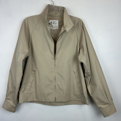 London Fog Jacket Mens 40 Reg Vintage Windbreaker Beige Khaki Zip Read 