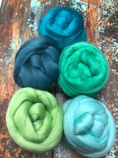 Ocean Mist Color Mix Top Roving Spinning Felting Merino Wool 10 oz Bag
