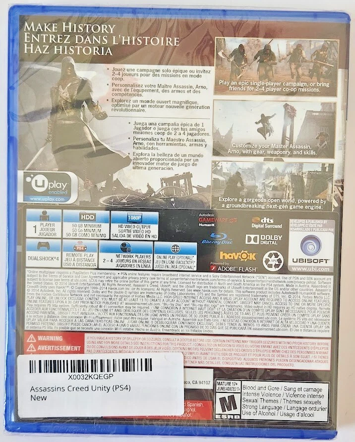 Assassin's Creed Unity PS4 Brand New Game (2014 Action Adventure) - Image 2 of 4