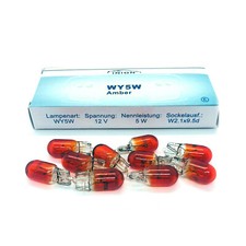 10 x WY5W Lampen 5W 12V Birne Glühlampe Blinker Orange Autolampe Seitenblinker