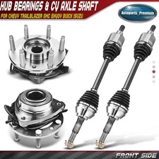 Front Wheel Hub Bearings & CV Axle Shaft Assembly Kit for Chevy Trailblazer GMC