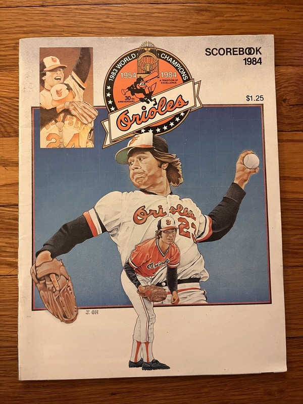 1983 World Champions Scorebook 1984 Orioles Vs Yankees SCORED.