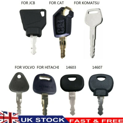 QNGENET 7 KEY PLANT EXCAVATOR EQUIPMENT KEY SET FOR JCB CAT VOLVO 14603 14607 Hitachi